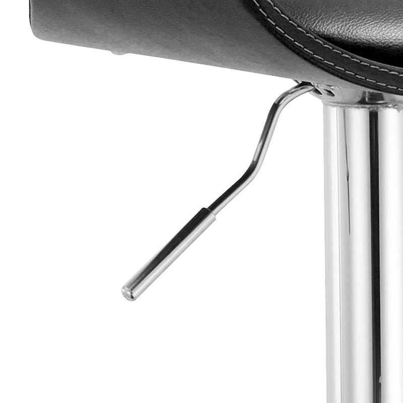 Tabouret de bar pivotant réglable avec assise rembourrée, dossier bas, marron noir