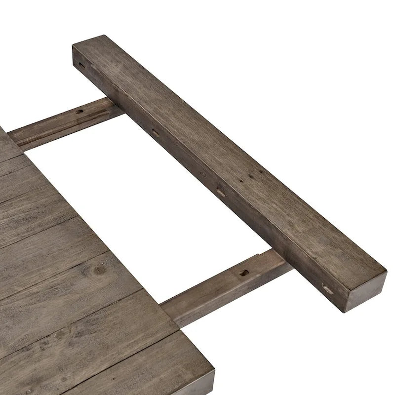 Table à manger extensible en pin rustique recyclé, style ferme, brun vieilli