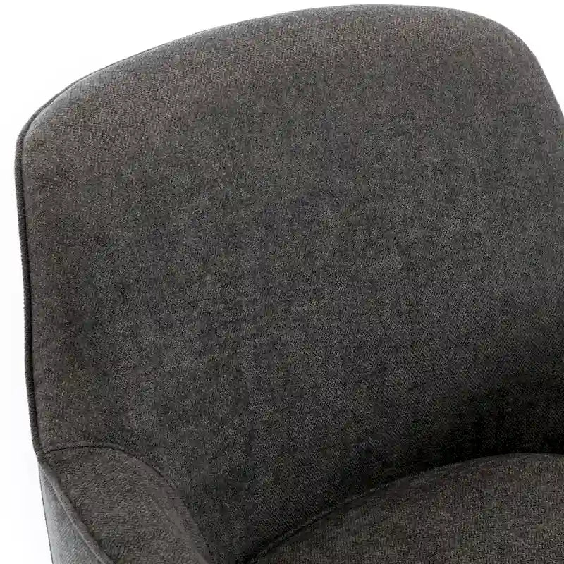 Fauteuil d'appoint pivotant en polyester avec piètement en noyer