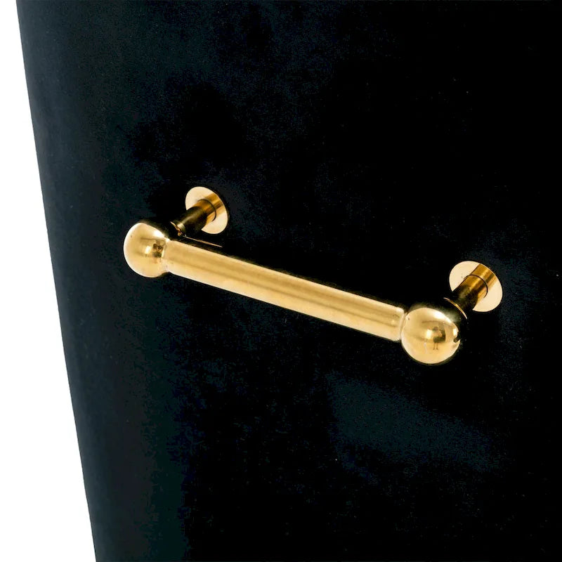 Chaise de salle à manger d'appoint en velours capitonné avec pieds en métal doré