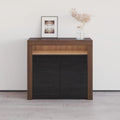 Buffet moderne mat brillant avec éclairage LED deux portes