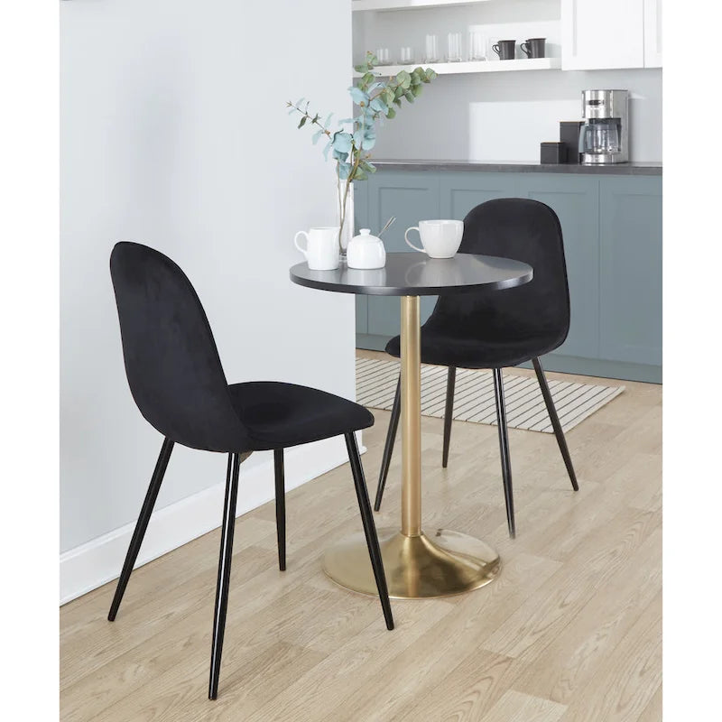 Table de bar ronde réglable en hauteur avec piètement en métal et plateau en bois