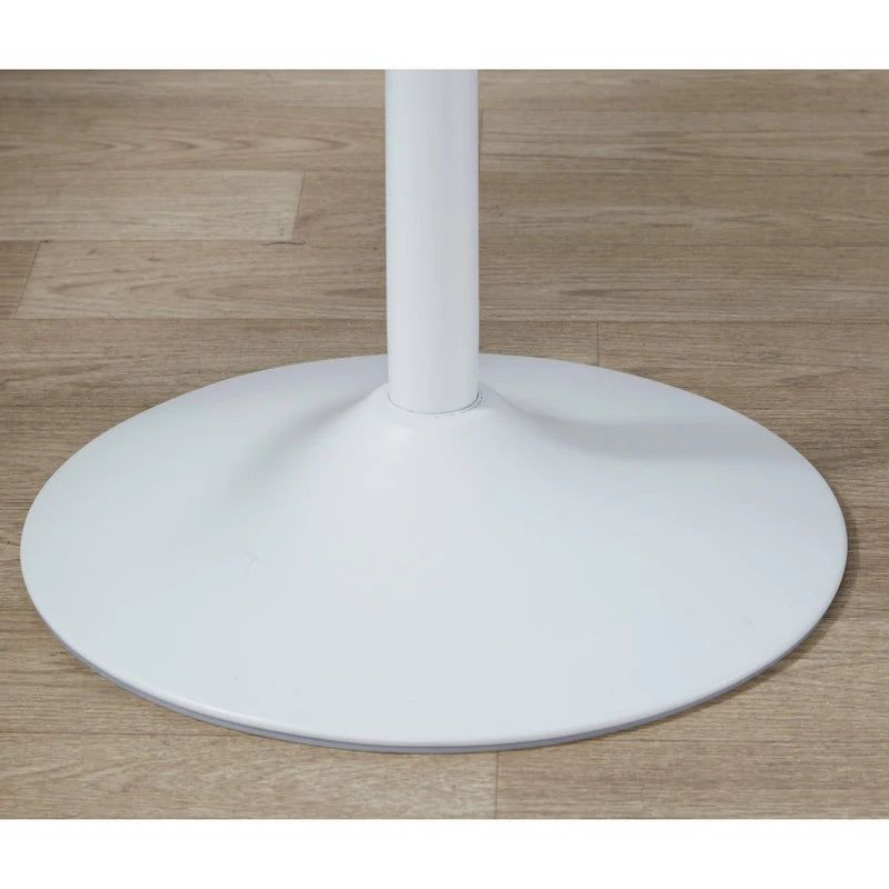 Table de bar ronde réglable en hauteur avec piètement en métal et plateau en bois