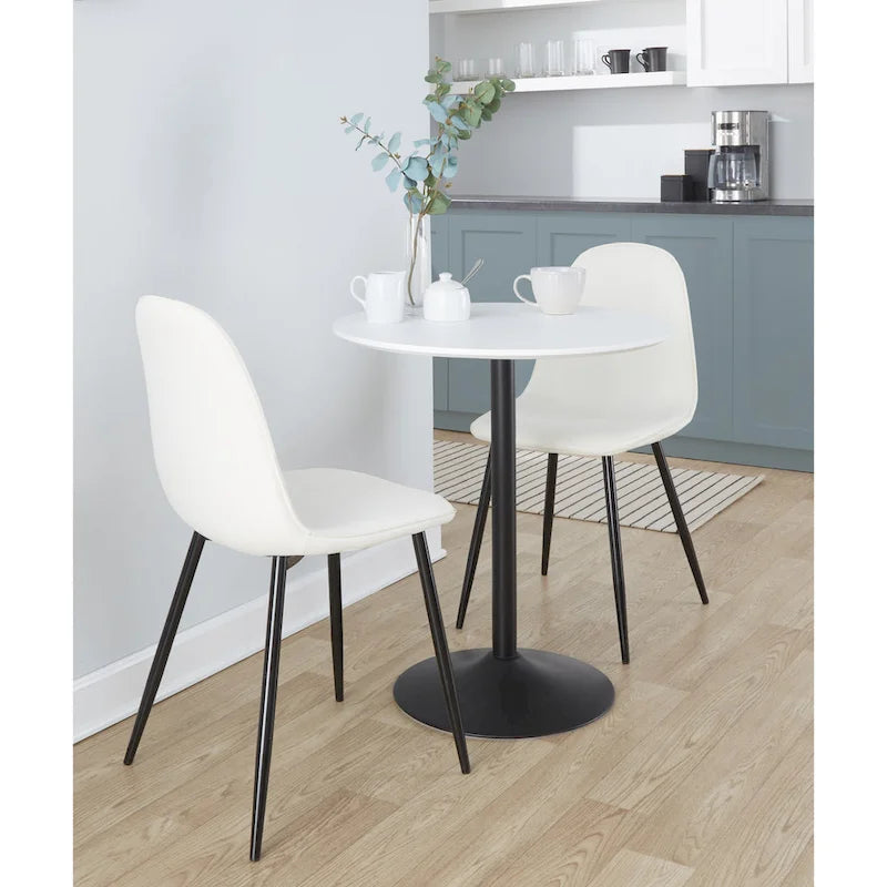 Table de bar ronde réglable en hauteur avec piètement en métal et plateau en bois