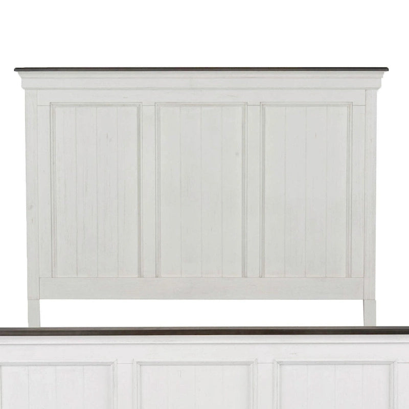 Tête de lit capitonnée grand lit brossée blanc avec moulures perlées anthracite