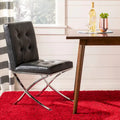 Glam Tufted Accent Side Chair with Polished Chrome Legs Multi-Color