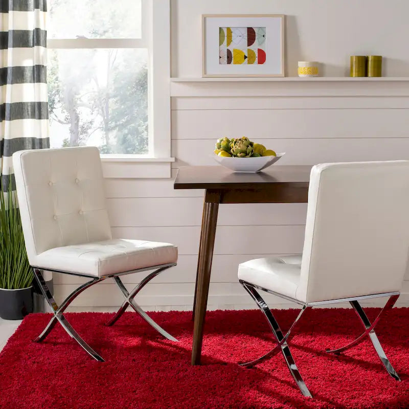 Glam Tufted Accent Side Chair with Polished Chrome Legs Multi-Color