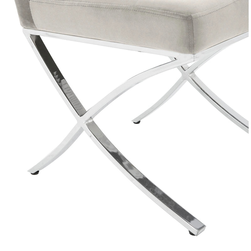 Glam Tufted Accent Side Chair with Polished Chrome Legs Multi-Color