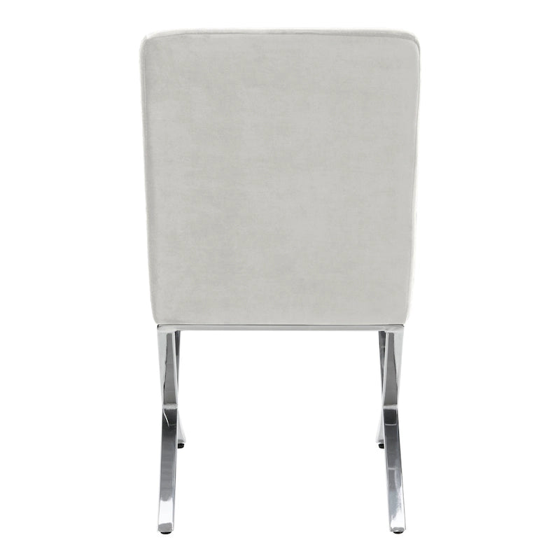 Glam Tufted Accent Side Chair with Polished Chrome Legs Multi-Color