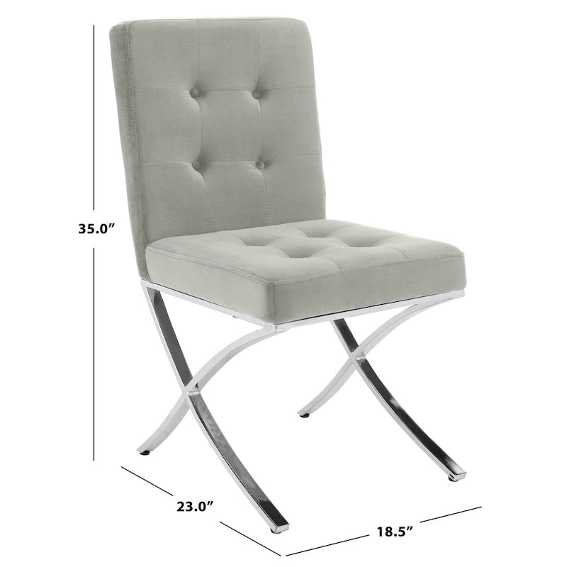 Glam Tufted Accent Side Chair with Polished Chrome Legs Multi-Color