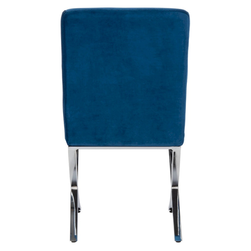Glam Tufted Accent Side Chair with Polished Chrome Legs Multi-Color