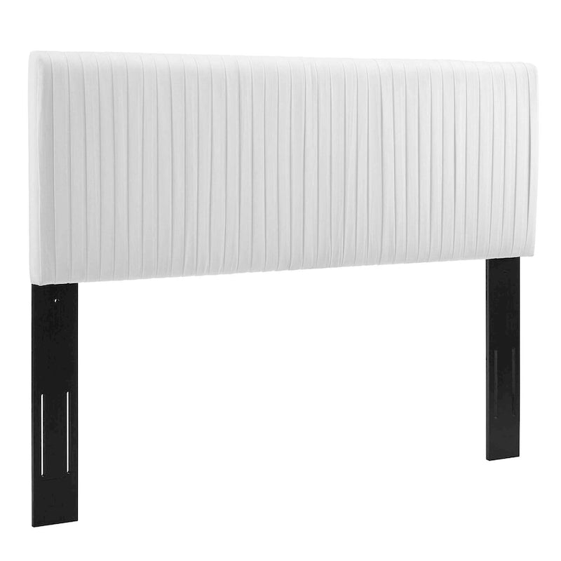 Tête de lit capitonnée en velours Full/Queen, gris anthracite