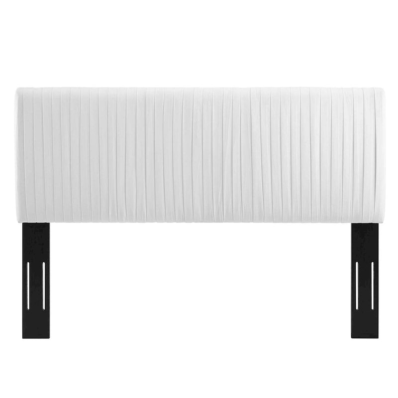 Tête de lit capitonnée en velours Full/Queen, gris anthracite