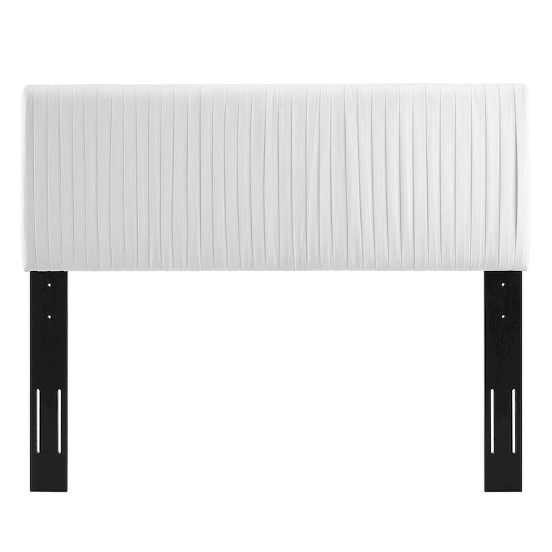 Tête de lit capitonnée en velours Full/Queen, gris anthracite