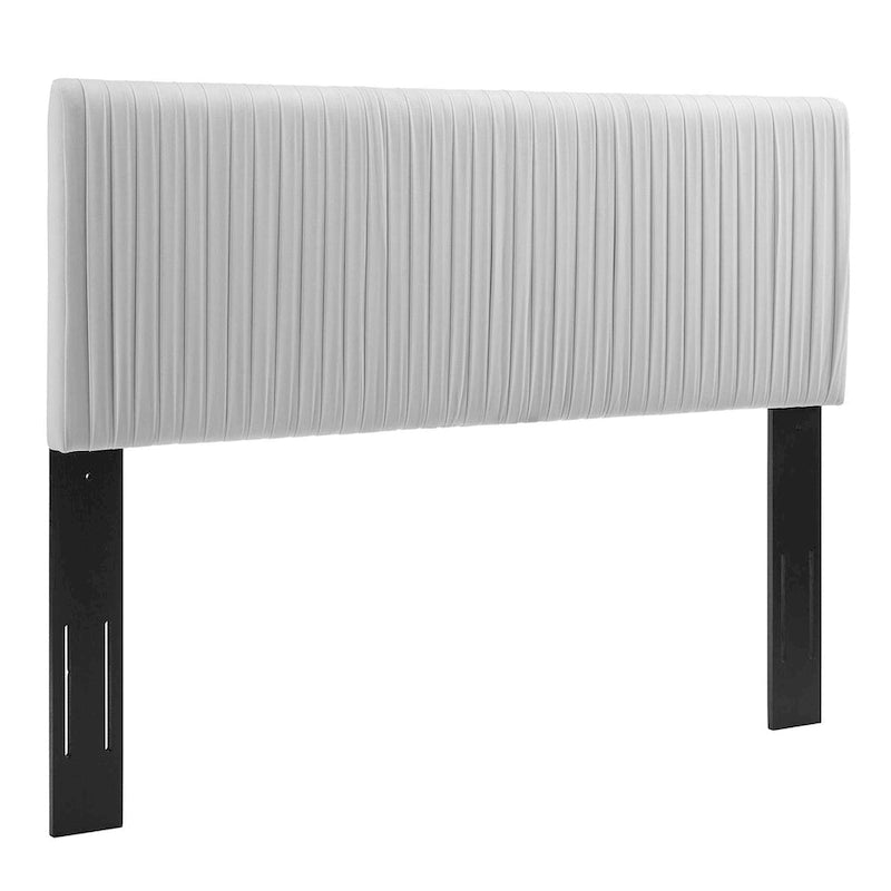 Tête de lit capitonnée en velours Full/Queen, gris anthracite