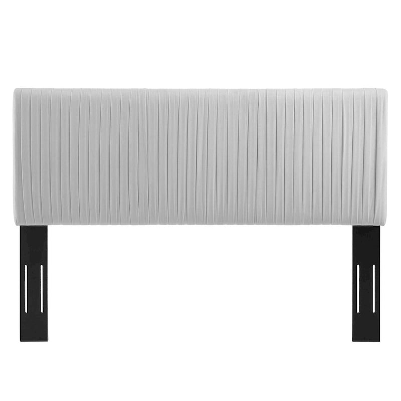 Tête de lit capitonnée en velours Full/Queen, gris anthracite