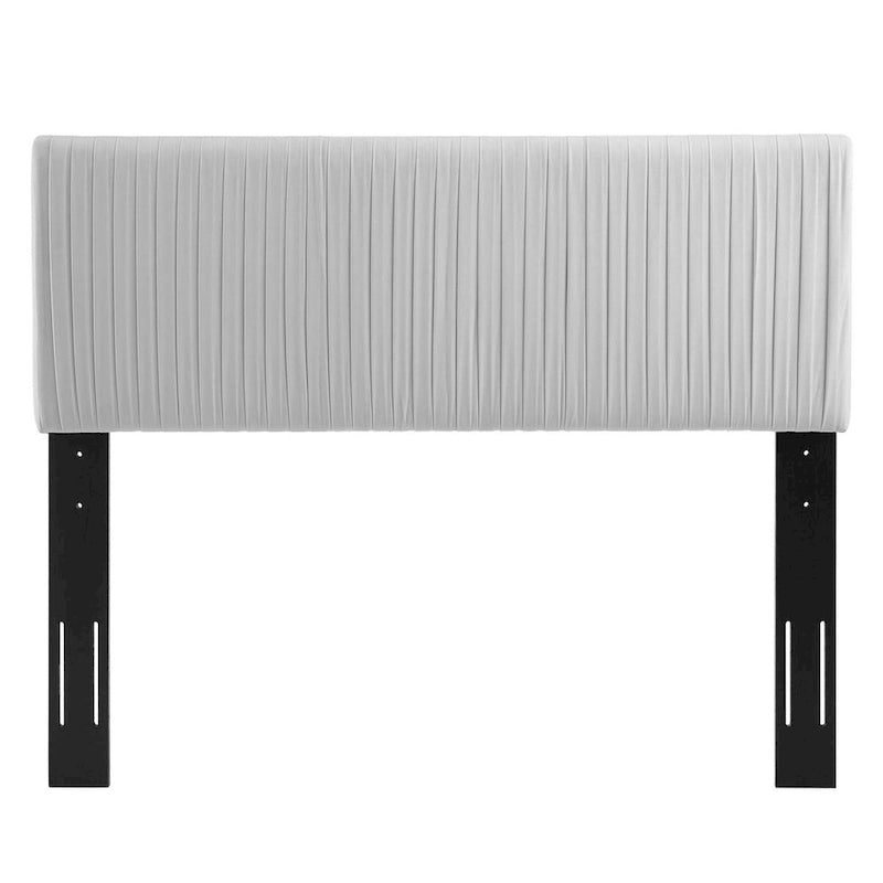 Tête de lit capitonnée en velours Full/Queen, gris anthracite