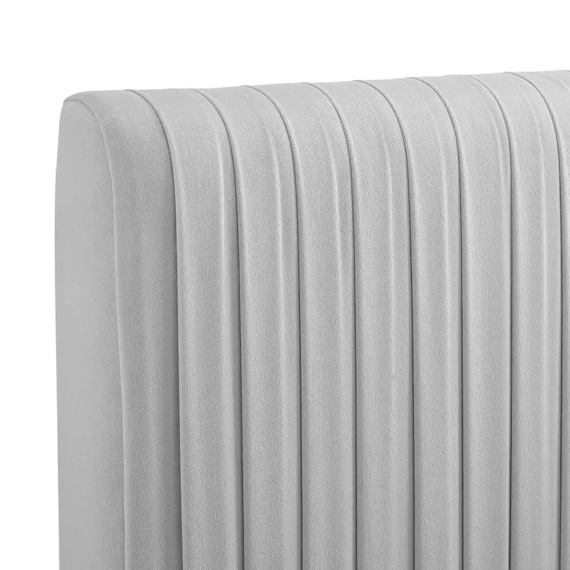 Tête de lit capitonnée en velours Full/Queen, gris anthracite