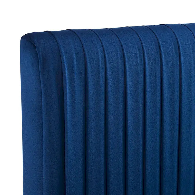 Tête de lit capitonnée en velours Full/Queen, gris anthracite