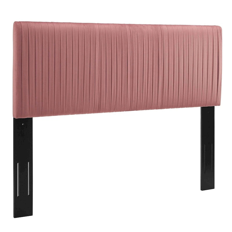 Tête de lit capitonnée en velours Full/Queen, gris anthracite