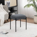 Repose-pieds ottoman touffeté en velours avec pieds en métal, gris foncé et beige
