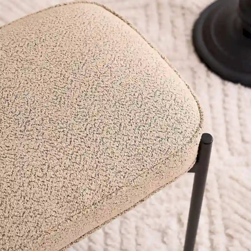 Repose-pieds ottoman touffeté en velours avec pieds en métal, gris foncé et beige