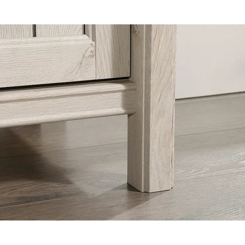 Meuble de rangement en bois avec tiroir et deux portes fini châtaignier crayeux
