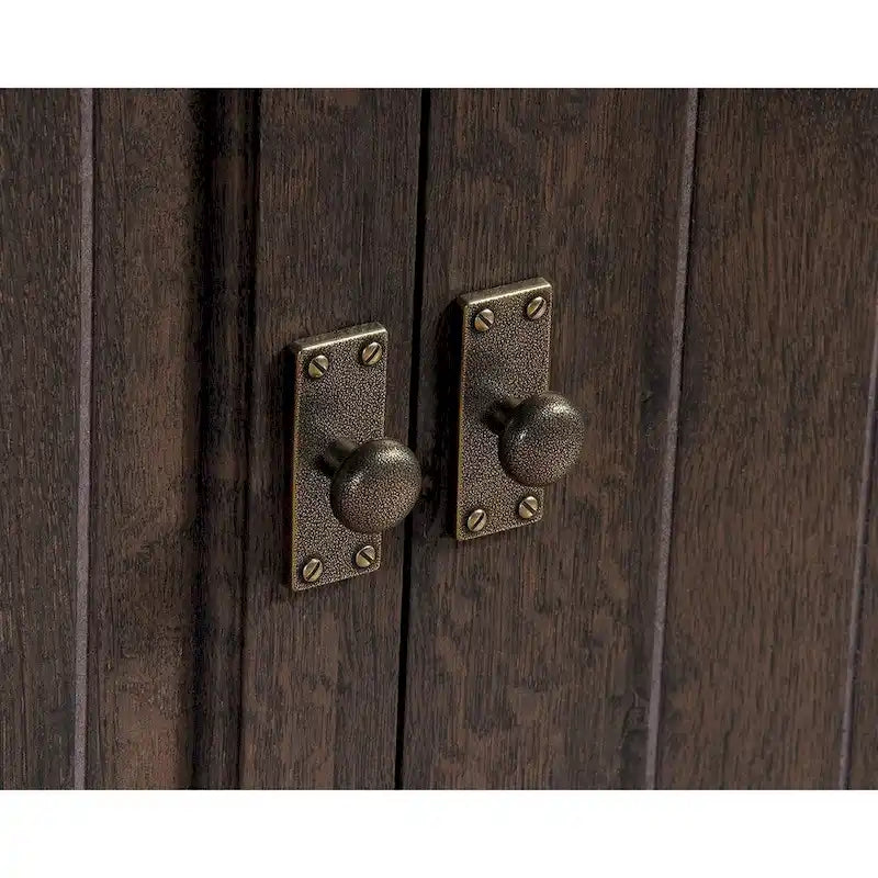 Meuble de rangement en bois avec tiroir et deux portes fini châtaignier crayeux