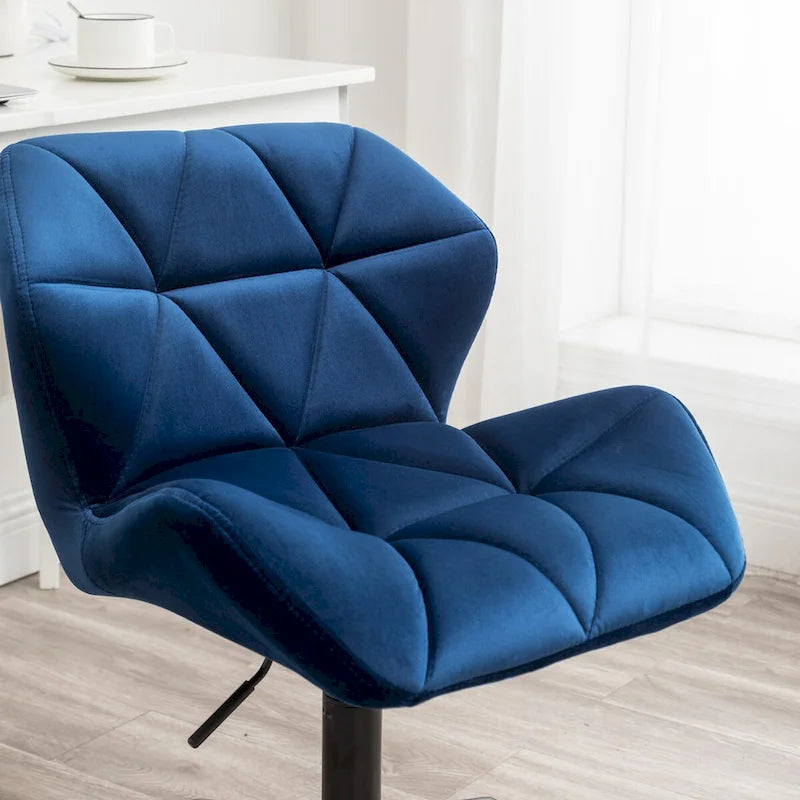 Chaise de bureau pivotante en velours capitonné avec hauteur réglable