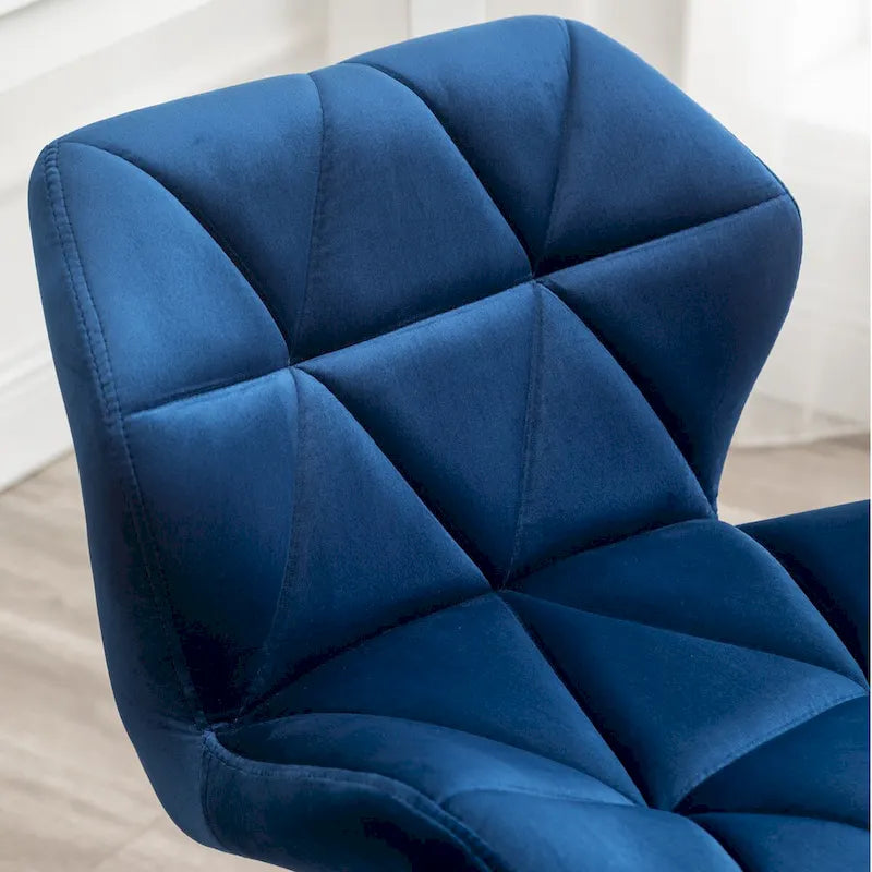 Chaise de bureau pivotante en velours capitonné avec hauteur réglable