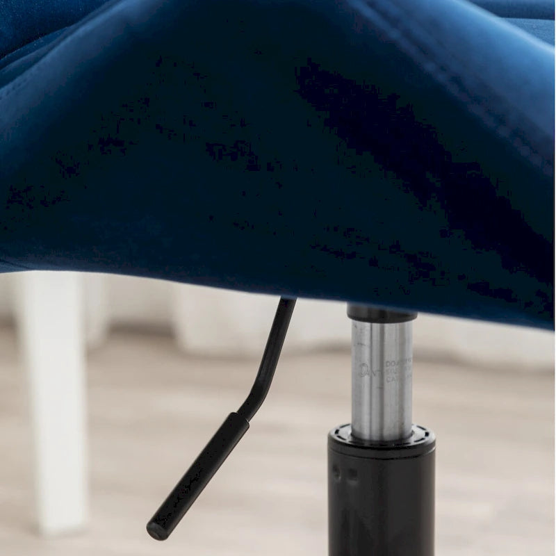 Chaise de bureau pivotante en velours capitonné avec hauteur réglable