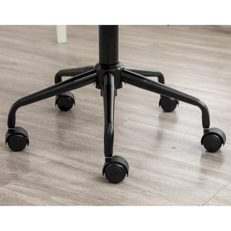 Chaise de bureau pivotante en velours capitonné avec hauteur réglable