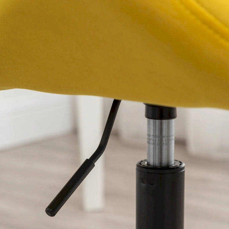 Chaise de bureau pivotante en velours capitonné avec hauteur réglable
