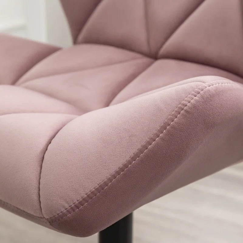 Chaise de bureau pivotante en velours capitonné avec hauteur réglable