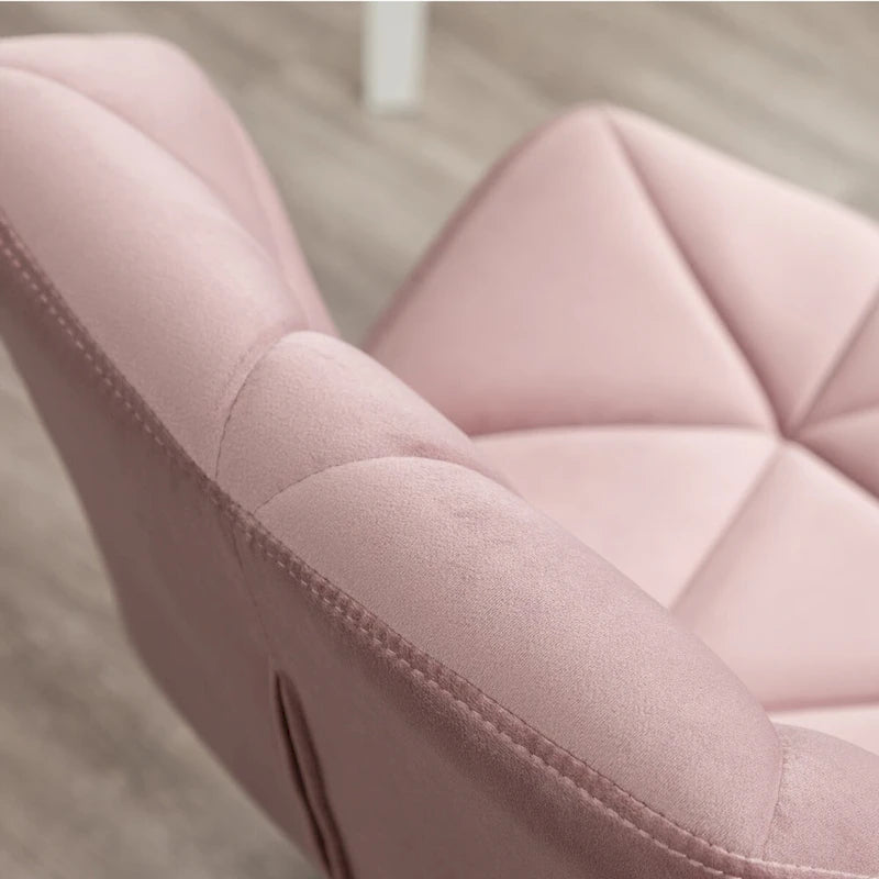 Chaise de bureau pivotante en velours capitonné avec hauteur réglable