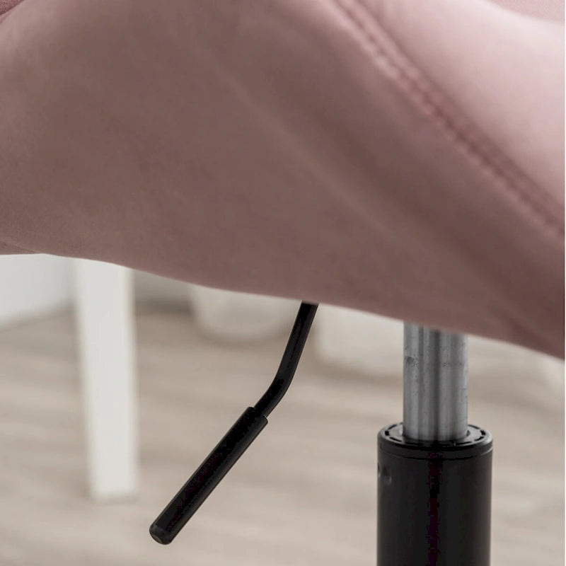Chaise de bureau pivotante en velours capitonné avec hauteur réglable